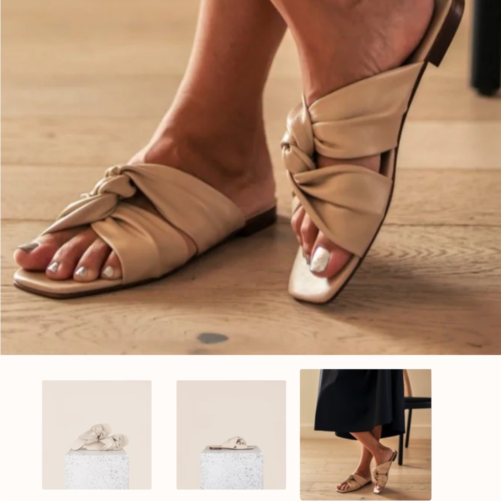 A. Soliani Cream Sandal